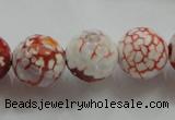 CAA812 15.5 inches 16mm faceted round fire crackle agate beads