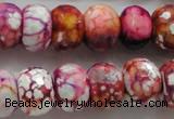 CAA831 15.5 inches 12*16mm faceted rondelle fire crackle agate beads