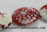 CAA840 15.5 inches 20*30mm twisted oval fire crackle agate beads