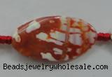 CAA841 15.5 inches 20*40mm twisted oval fire crackle agate beads