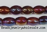 CAA878 15.5 inches 7*14mm rice AB-color red agate beads