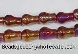 CAA881 15.5 inches 8*12mm pear-shaped AB-color red agate beads