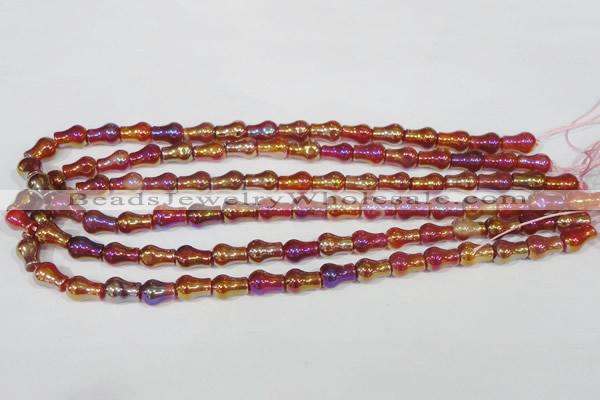 CAA881 15.5 inches 8*12mm pear-shaped AB-color red agate beads