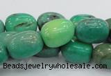 CAB04 15.5 inches 12*20mm nugget green grass agate gemstone beads