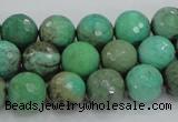 CAB09 15.5 inches 12mm faceted round green grass agate gemstone beads