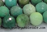 CAB11 15.5 inches 16mm faceted round green grass agate gemstone beads