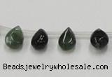 CAB127 15.5 inches 8*12mm flat teardrop moss agate gemstone beads