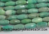 CAB18 15.5 inches 6*12mm faceted rice green grass agate beads