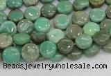 CAB25 15.5 inches 8mm coin green grass agate gemstone beads