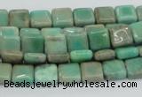 CAB26 15.5 inches 8*8mm square green grass agate gemstone beads