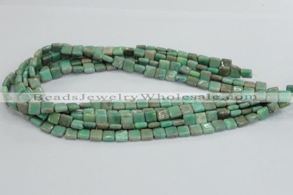 CAB26 15.5 inches 8*8mm square green grass agate gemstone beads