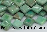 CAB27 15.5 inches 10*10mm diamond green grass agate gemstone beads