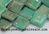 CAB28 15.5 inches 16*16mm diamond green grass agate gemstone beads