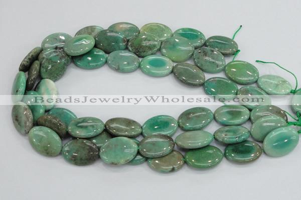 CAB31 15.5 inches 18*25mm oval green grass agate gemstone beads