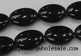 CAB319 15.5 inches 13*18mm oval black agate gemstone beads wholesale