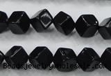 CAB332 15.5 inches 8*8mm cube black agate gemstone beads wholesale