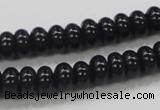 CAB339 15.5 inches 4*8mm rondelle black agate gemstone beads