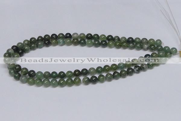 CAB384 15.5 inches 8mm round moss agate gemstone beads wholesale