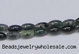 CAB387 15.5 inches 5*8mm rice moss agate gemstone beads wholesale