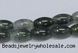 CAB389 15.5 inches 8*12mm rice moss agate gemstone beads wholesale