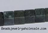 CAB399 15.5 inches 12*12mm cube moss agate gemstone beads wholesale