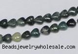 CAB403 15.5 inches 6*6mm heart moss agate gemstone beads wholesale