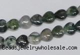 CAB404 15.5 inches 8*8mm heart moss agate gemstone beads wholesale