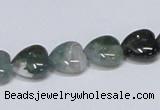 CAB406 15.5 inches 12*12mm heart moss agate gemstone beads wholesale