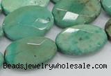 CAB41 15.5 inches 18*25mm faceted oval green grass agate beads