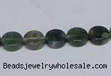 CAB419 15.5 inches 10mm coin moss agate gemstone beads wholesale