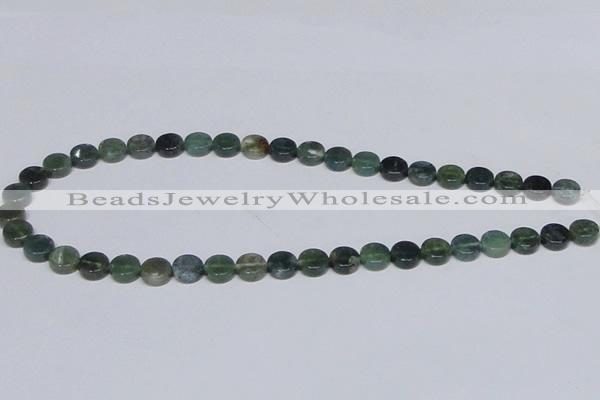 CAB419 15.5 inches 10mm coin moss agate gemstone beads wholesale