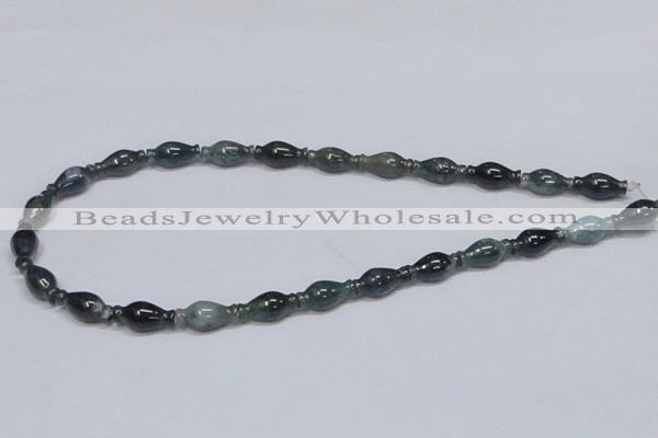 CAB425 15.5 inches 8*16mm vase-shaped moss agate gemstone beads