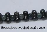 CAB427 15.5 inches 6*12mm bone-shaped moss agate gemstone beads