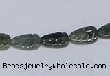 CAB428 15.5 inches 8*12mm leaf-shaped moss agate gemstone beads