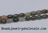 CAB437 15.5 inches 4*6mm rice indian agate gemstone beads wholesale