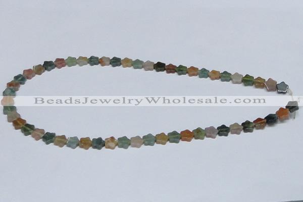 CAB458 15.5 inches 8*8mm star indian agate gemstone beads wholesale