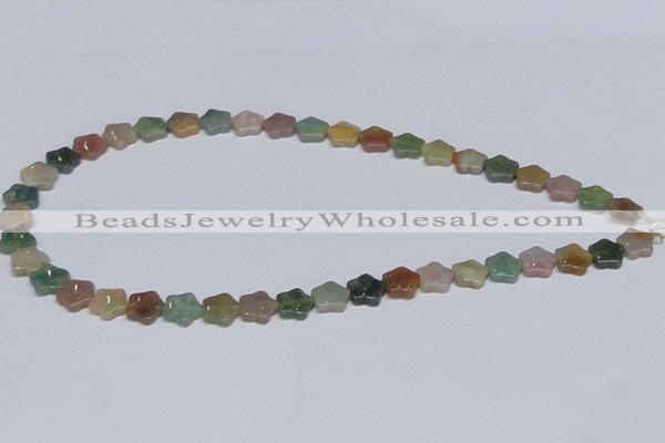 CAB459 15.5 inches 10*10mm star indian agate gemstone beads wholesale