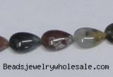 CAB460 15.5 inches 10*14mm flat teardrop indian agate gemstone beads