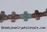 CAB461 15.5 inches 12*12mm cross indian agate gemstone beads