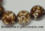 CAB613 15.5 inches 16mm round leopard skin agate beads wholesale