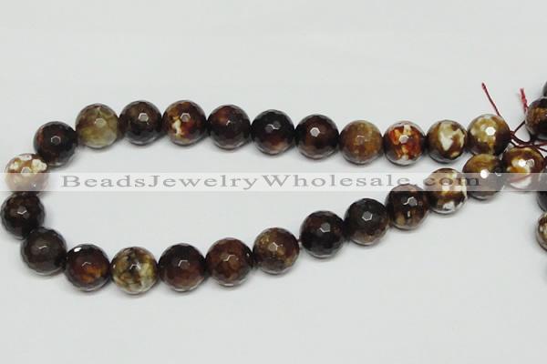 CAB619 15.5 inches 16mm faceted round leopard skin agate beads wholesale