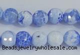 CAB650 15.5 inches 10mm faceted round fire crackle agate beads