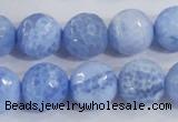 CAB651 15.5 inches 14mm faceted round fire crackle agate beads