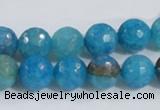 CAB654 15.5 inches 10mm faceted round fire crackle agate beads