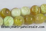 CAB661 15.5 inches 12mm round fire crackle agate beads wholesale