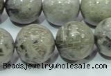 CAB71 15.5 inches 20mm round silver needle agate gemstone beads