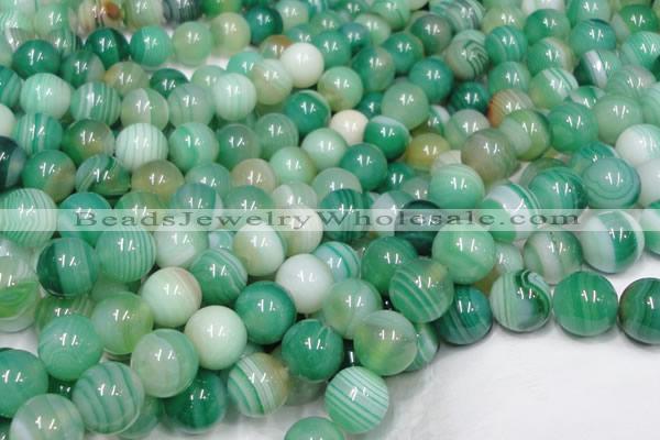 CAB718 15.5 inches 14mm round green agate gemstone beads wholesale