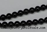 CAB723 15.5 inches 6mm round black agate gemstone beads wholesale