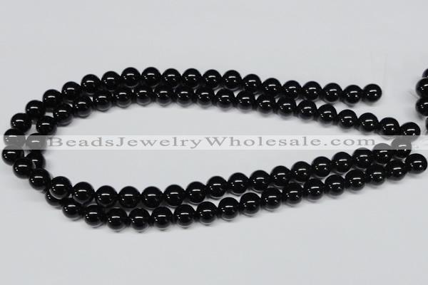 CAB725 15.5 inches 10mm round black agate gemstone beads wholesale