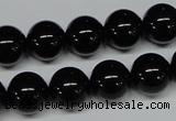 CAB726 15.5 inches 12mm round black agate gemstone beads wholesale